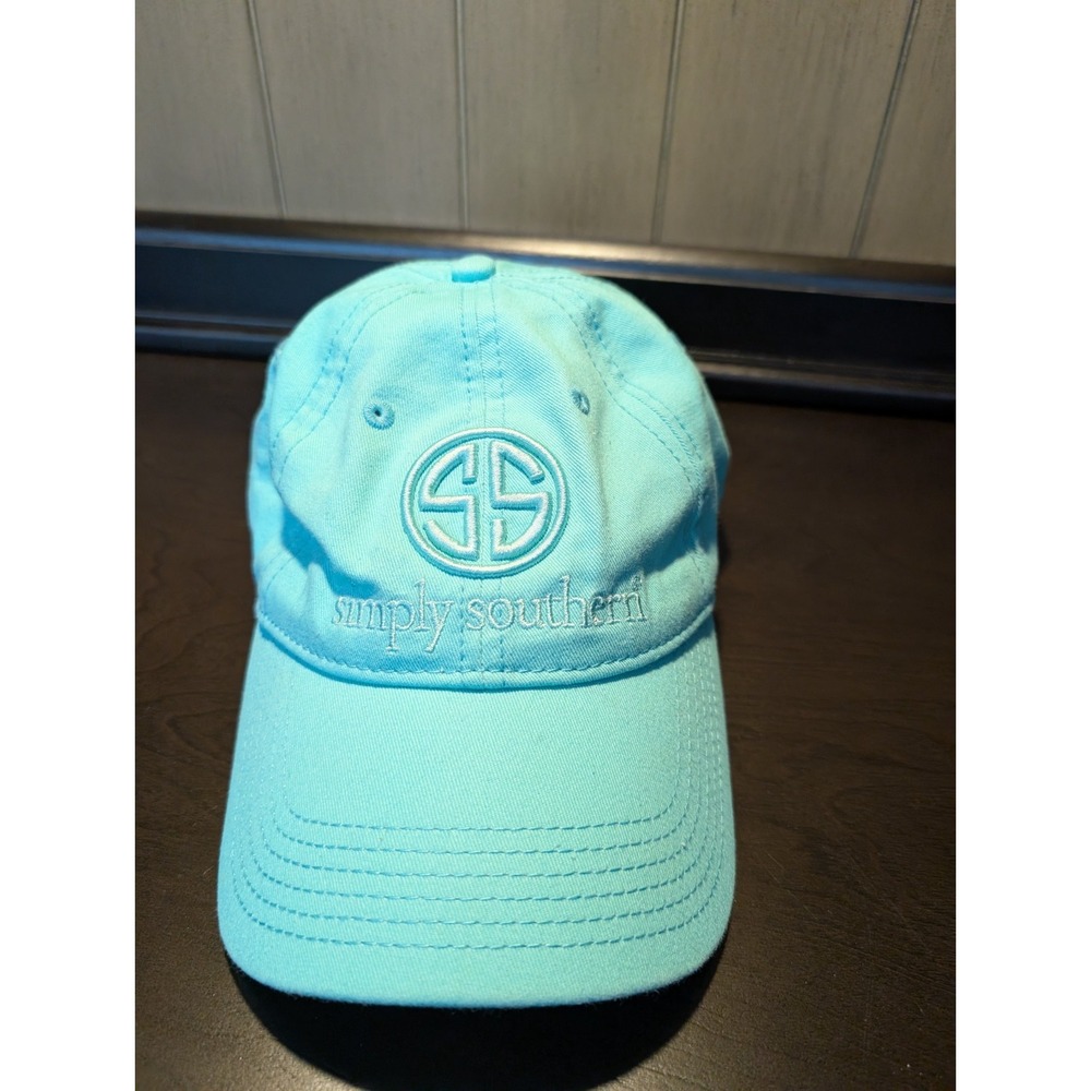 Simply Southern Slideback Hat Greenish-Blue OSFM Adjustable 6 Panel‎ Cotton